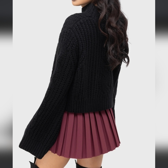 Killstar Black Cable Knit Sweater - Picture 6 of 9